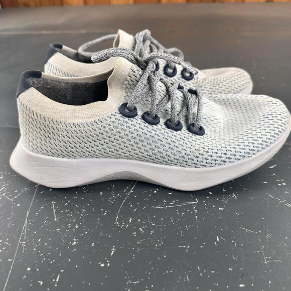 All Birds Tree Dasher White Blue ReRun Mesh Run Walk Womens 9 - Picture 4 of 9